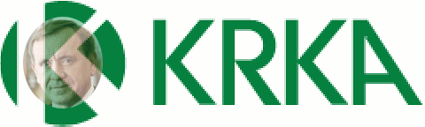 Colaričeva podoba v logotipu podjetja Krka Novo mesto