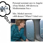 Political joke about Angela Merkel and 400 drones