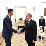 Sirski predsednik Bašar al Asad je prišel na obisk k ruskemu predsedniku Vladimirju Putinu in se mu globoko zahvalil za rusko pomoč v Siriji.